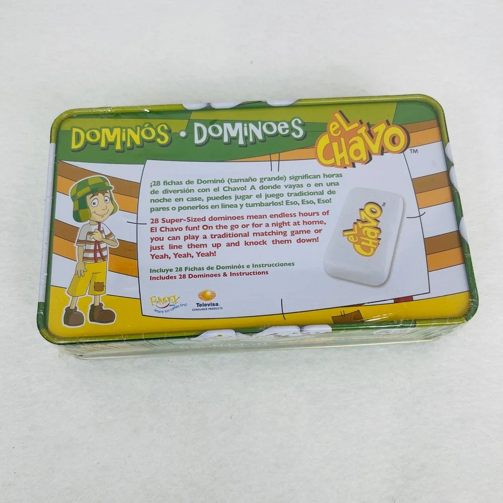 El Chavo Animado Dominoes 28 Super-Sized Tiles in Collectible Tin Fundex 2008